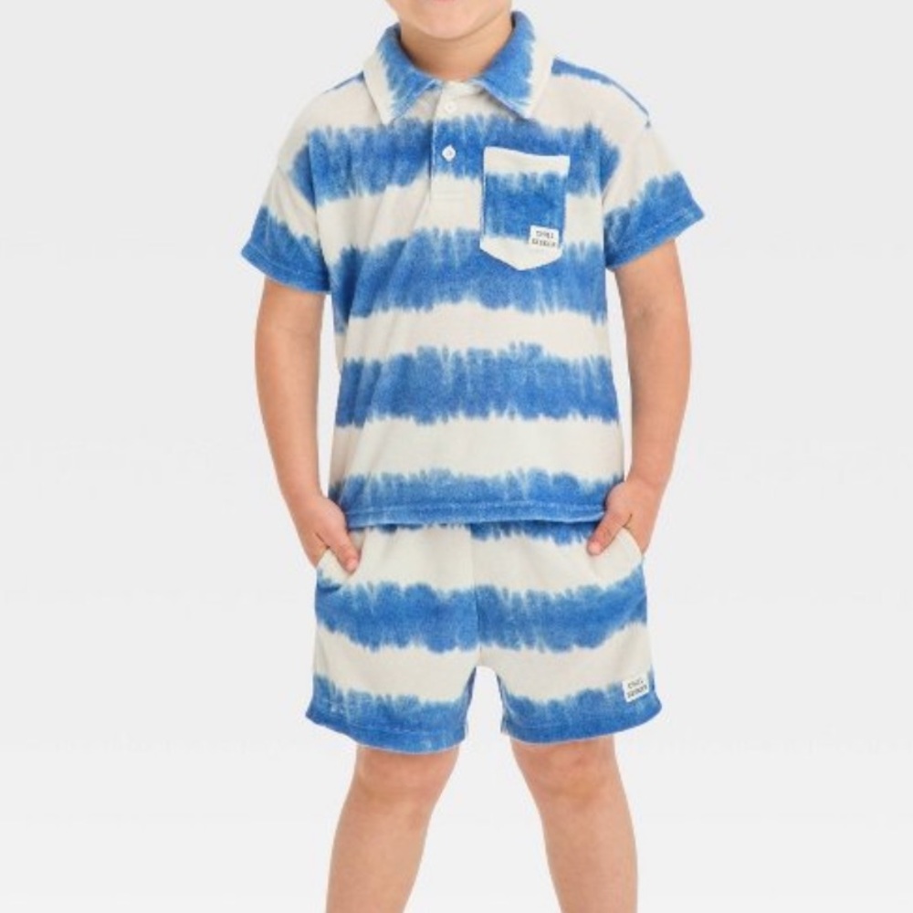 Pull on wavy striped set